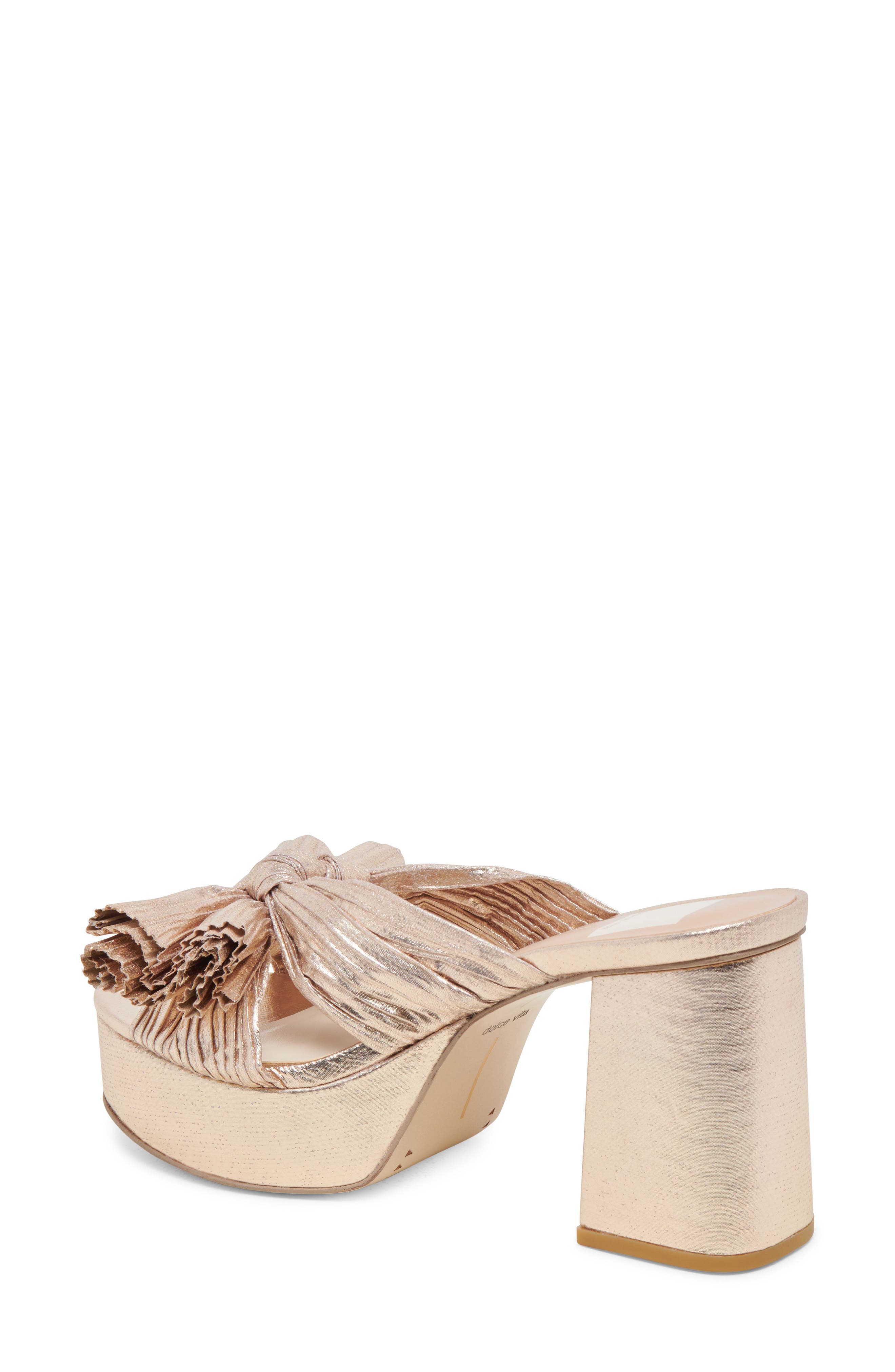 Dolce Vita Blare Platform Slide Sandal, Alternate, color, Platinum Satin