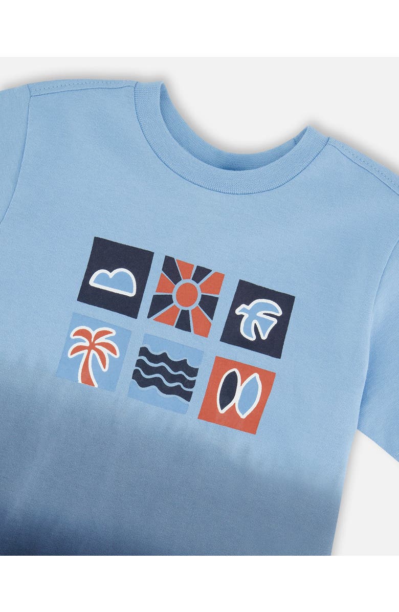 Deux par Deux Organic Cotton Short Sleeve Gradient T-Shirt, Alternate, color, Blue Gradient