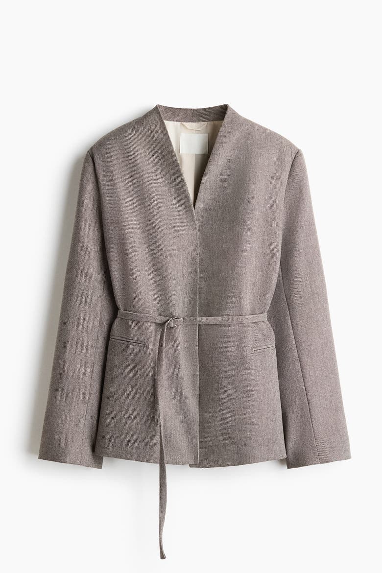 Oversized Belted Jacket, Alternate, color, Gray melange