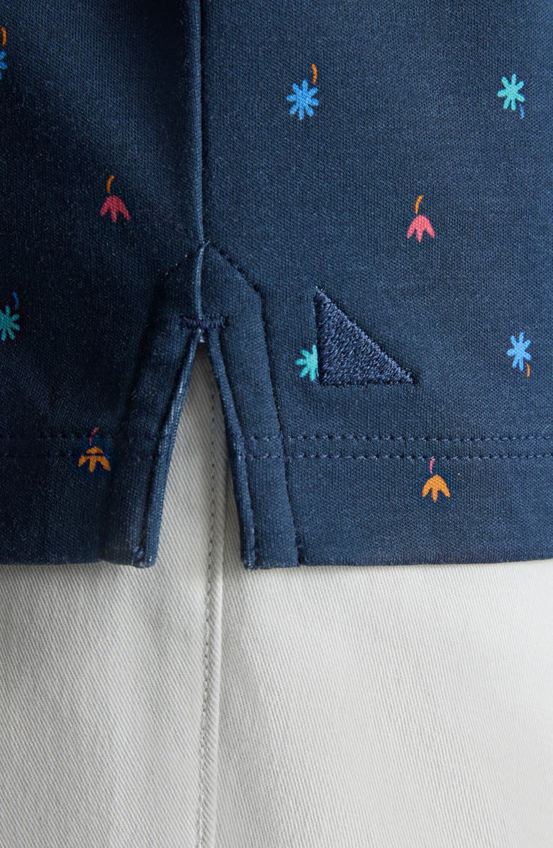 UNTUCKit Damaschino Floral Wrinkle Free Cotton Polo, Alternate, color, Sky Captain