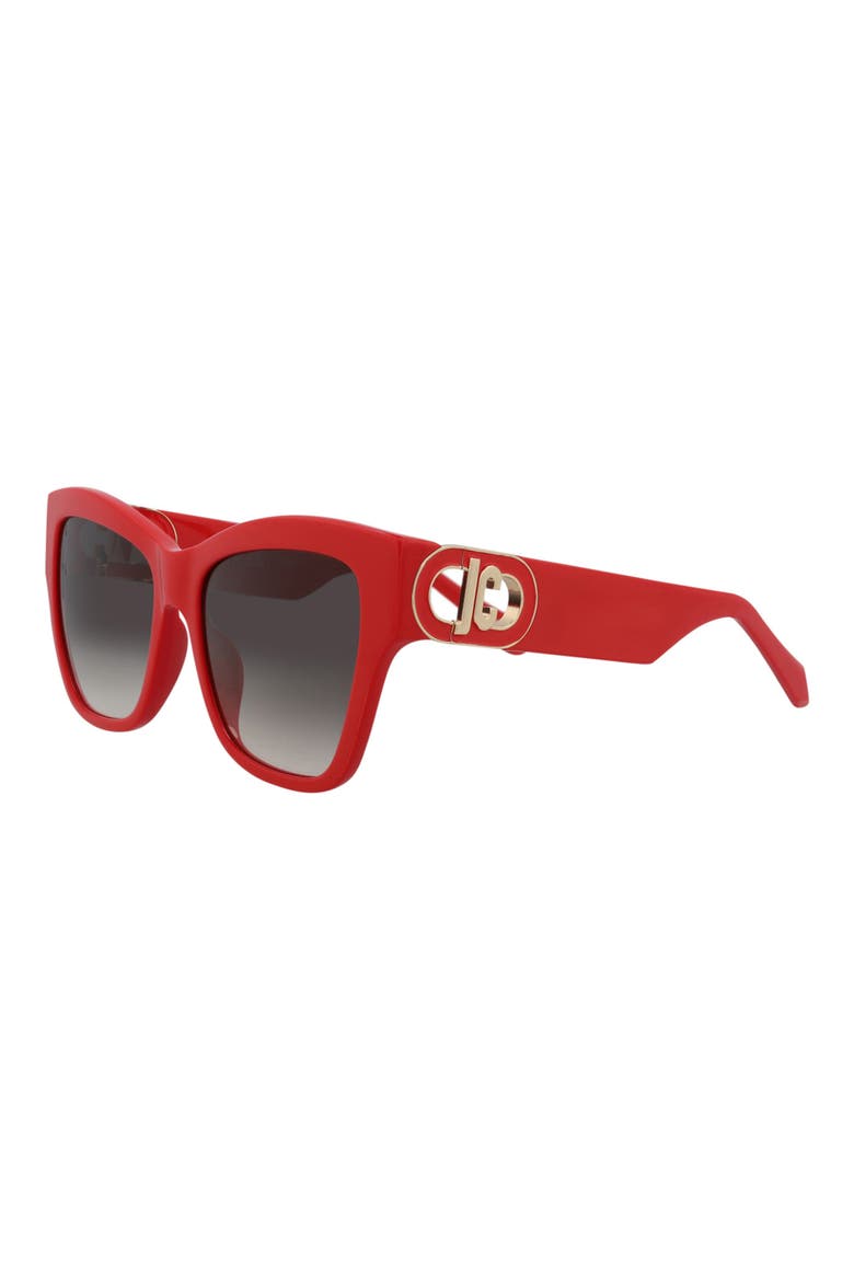 54mm Cat Eye Sunglasses, Alternate, color, RED RED SMOKE