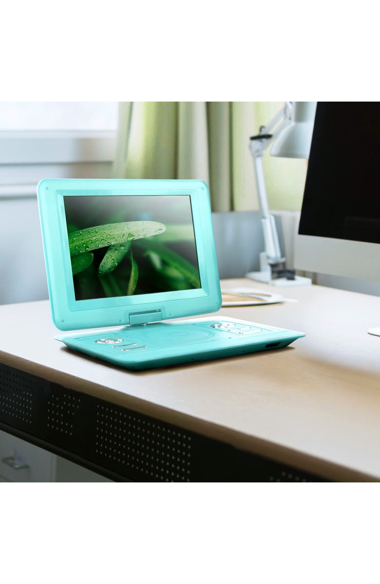 Trexonic 13.3in Portable TV+DVD Player with Color TFT LED Screen and USB/HD/AV Inputs, Alternate, color, Turquoise