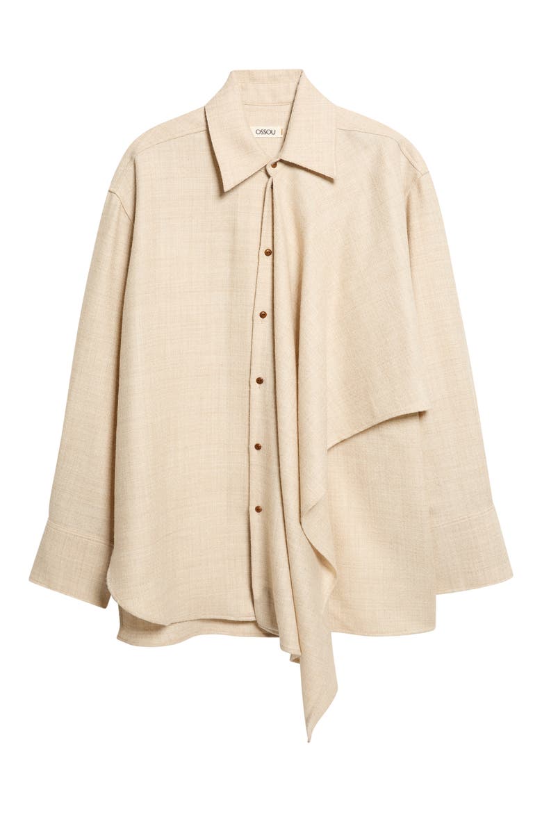 Tess Wool Asymmetric Shirt, Alternate, color, RYE