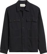 FRAME Button-Up Cotton Herringbone Chore Coat