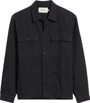 FRAME Button-Up Cotton Herringbone Chore Coat