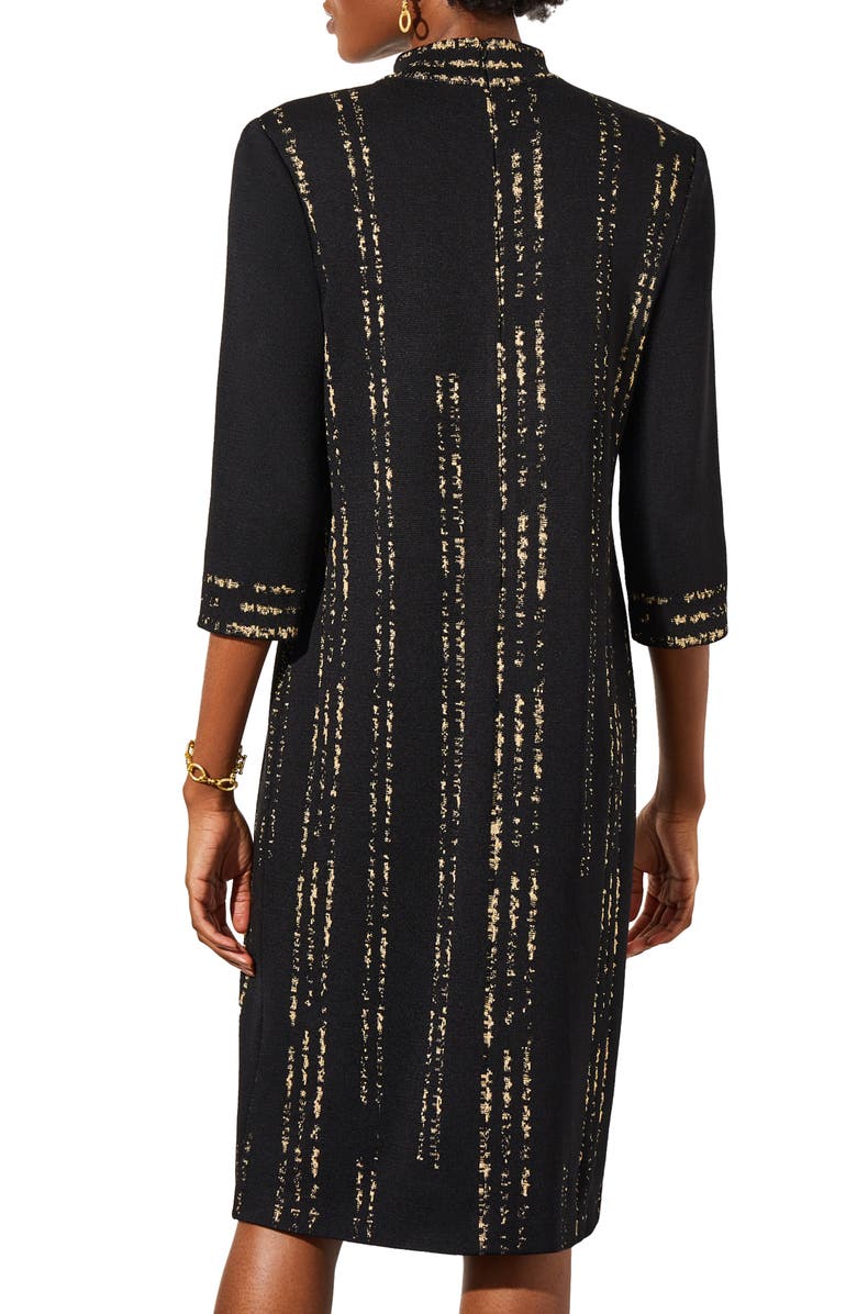 Ming Wang Metallic Stripe Knit Shift Dress, Alternate, color, 