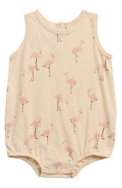 Flamingo Print Cotton Bubble Bodysuit (Baby)