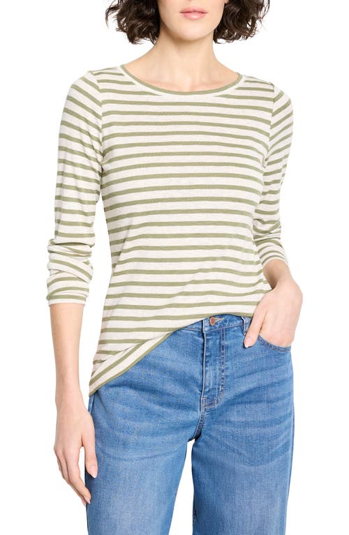 Nzt By Nic+zoe Stripe Cotton Blend T-shirt In Neutral