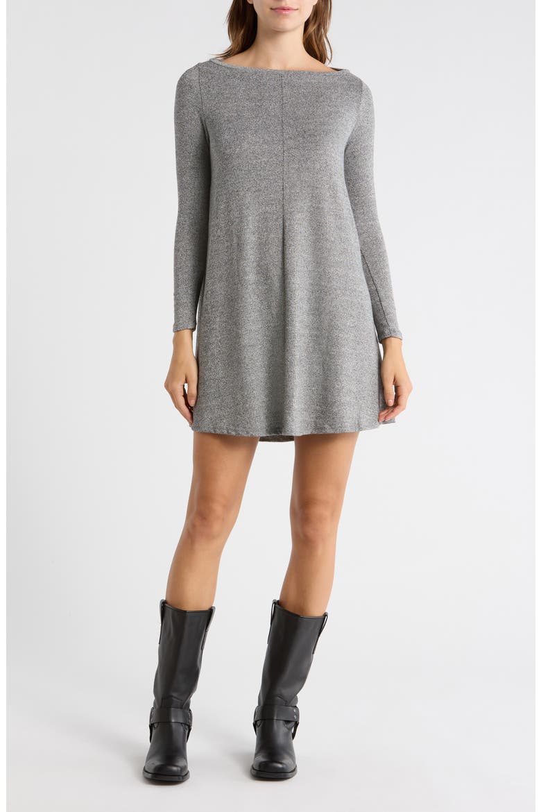 Long Sleeve Sweater Dress, Main, color, HEATHER GREY