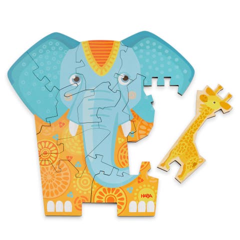 Wooden Puzzle Elephant - 2 in 1 Reversible Puzzle