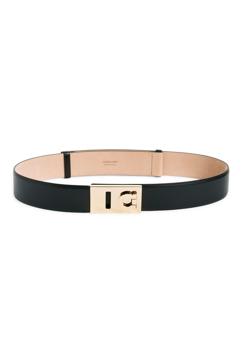 Hug Expandable Leather Belt, Main, color, NERO/ NATURALE