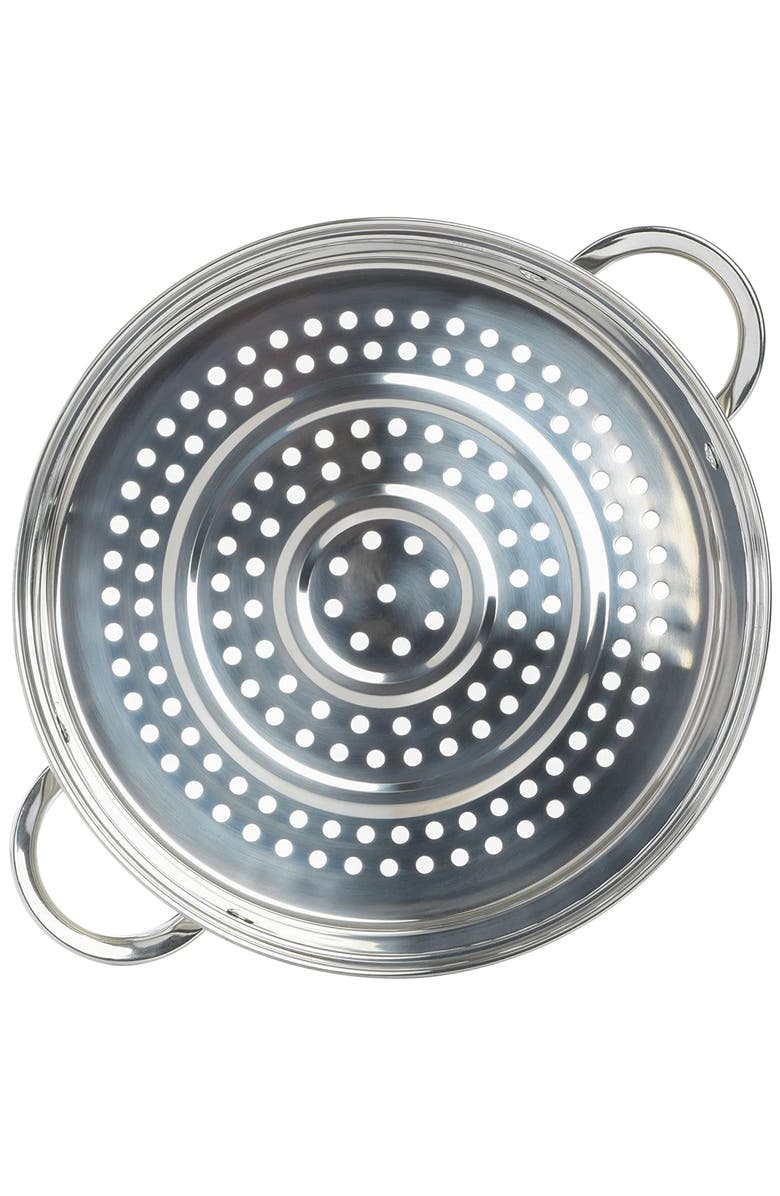 OSTER Sangerfield 3 Piece 11 Inch Stainless Steel Everyday Pan with Steamer and Lid, Alternate, color, Metallic Silver