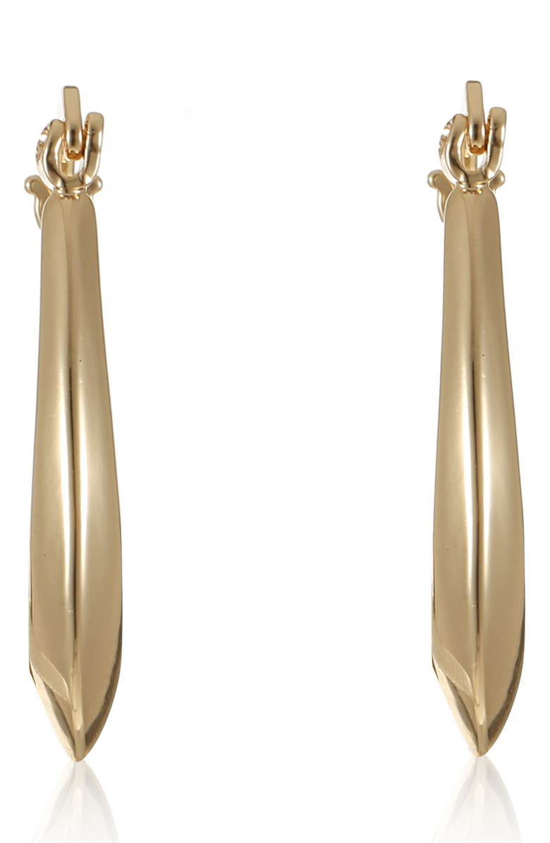 Ettika Pointed Oval Hoop Earrings, Alternate, color, Gold