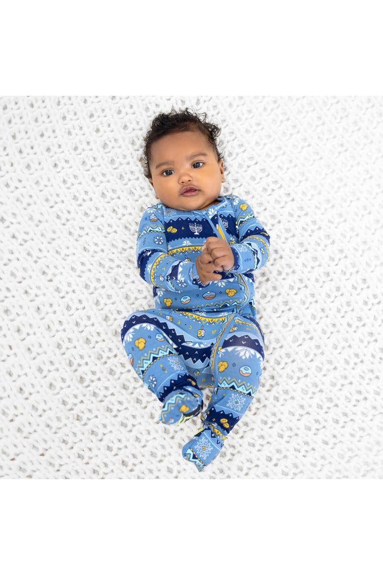Baby Hanukkah Fair Isle Convertible Footie, Alternate, color, Hanukkah Fair Isle