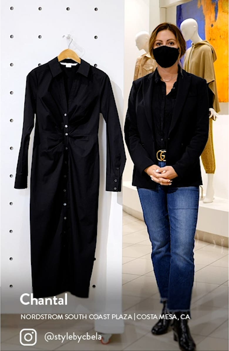 Cita Long Sleeve Stretch Cotton Shirtdress, sales video thumbnail