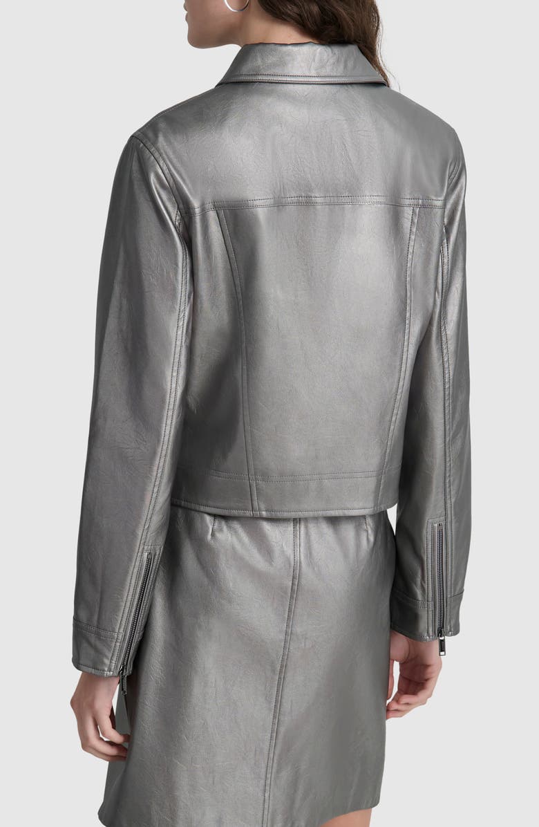 DKNY Faux Leather Moto Jacket, Alternate, color, 