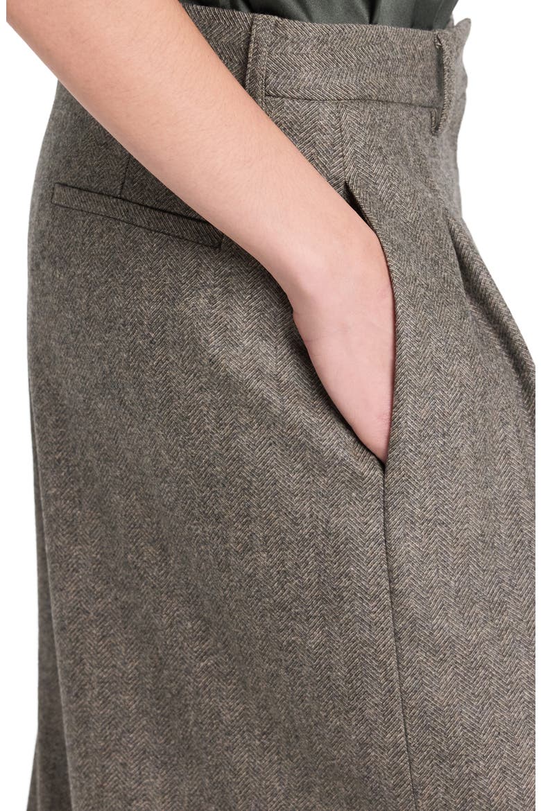 Avery Herringbone Wool Blend Wide Leg Pants, Alternate, color, TEA MULTI