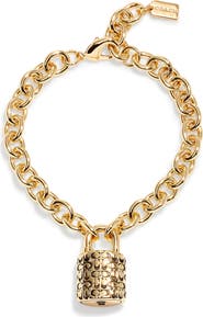 COACH Debossed Logo Pendant Bracelet