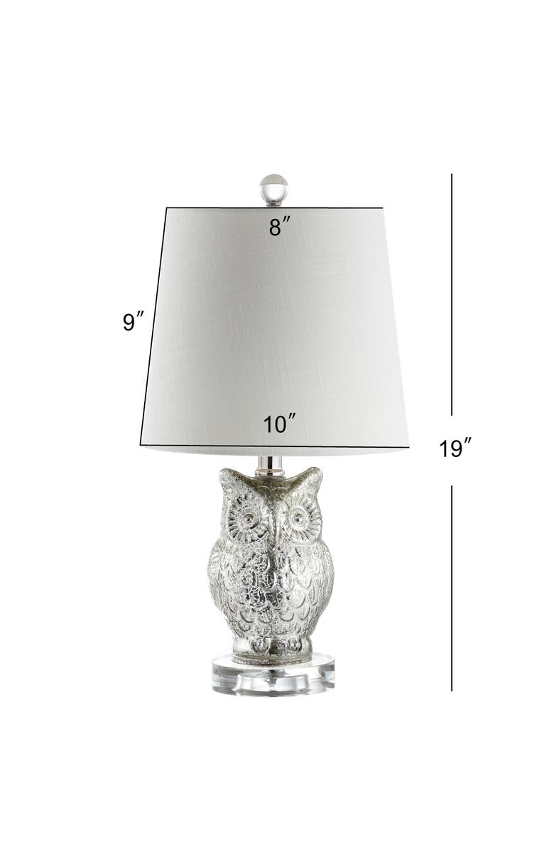 JONATHAN Y Night Glass/Crystal LED Table Lamp, Alternate, color, Silver/Ivory