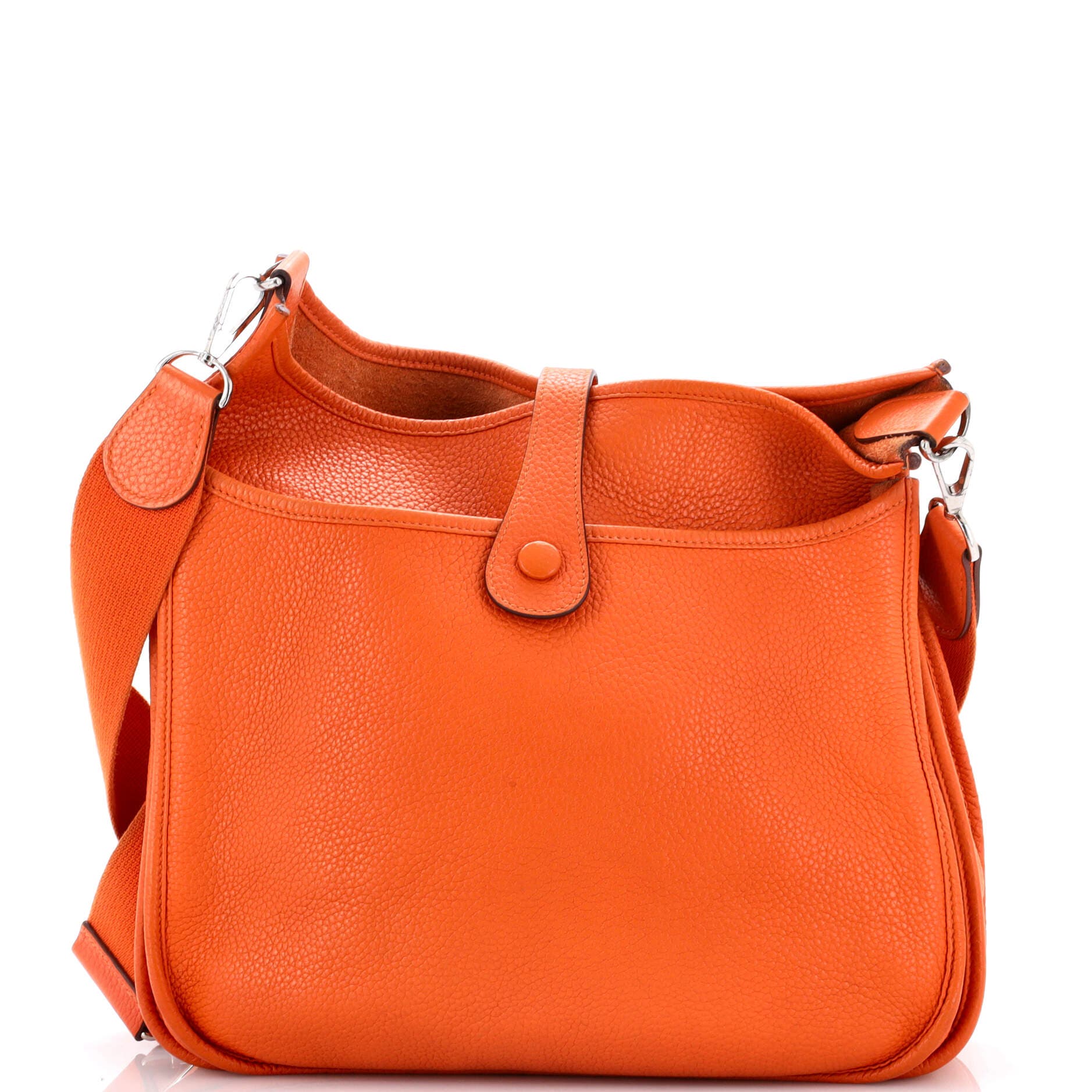 Pre-Owned Hermes Evelyne Bag Gen III Clemence GM, Alternate, color, Orange