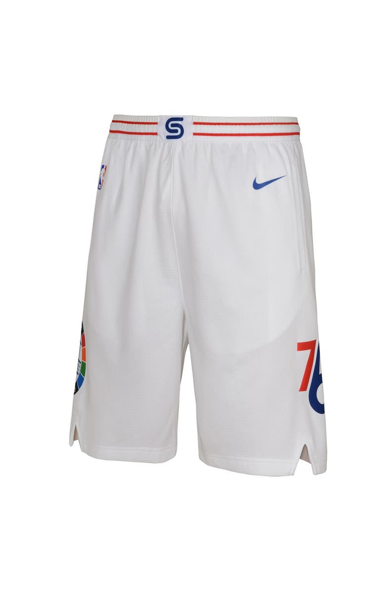 Nike Youth Nike  White Philadelphia 76ers 2024/25 City Edition Swingman Performance Shorts, Alternate, color, 