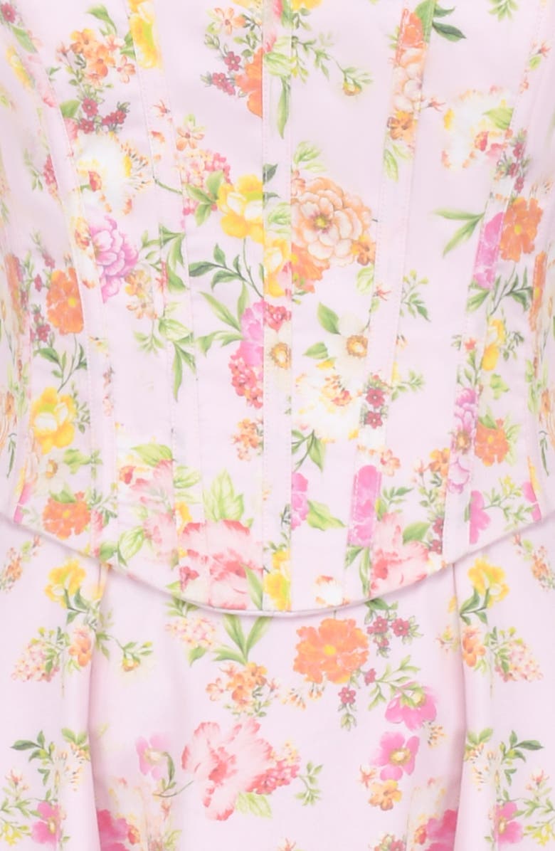 HOUSE OF CB Clarabelle Floral Print Sleeveless Maxi Dress, Alternate, color, Pink Floral Print