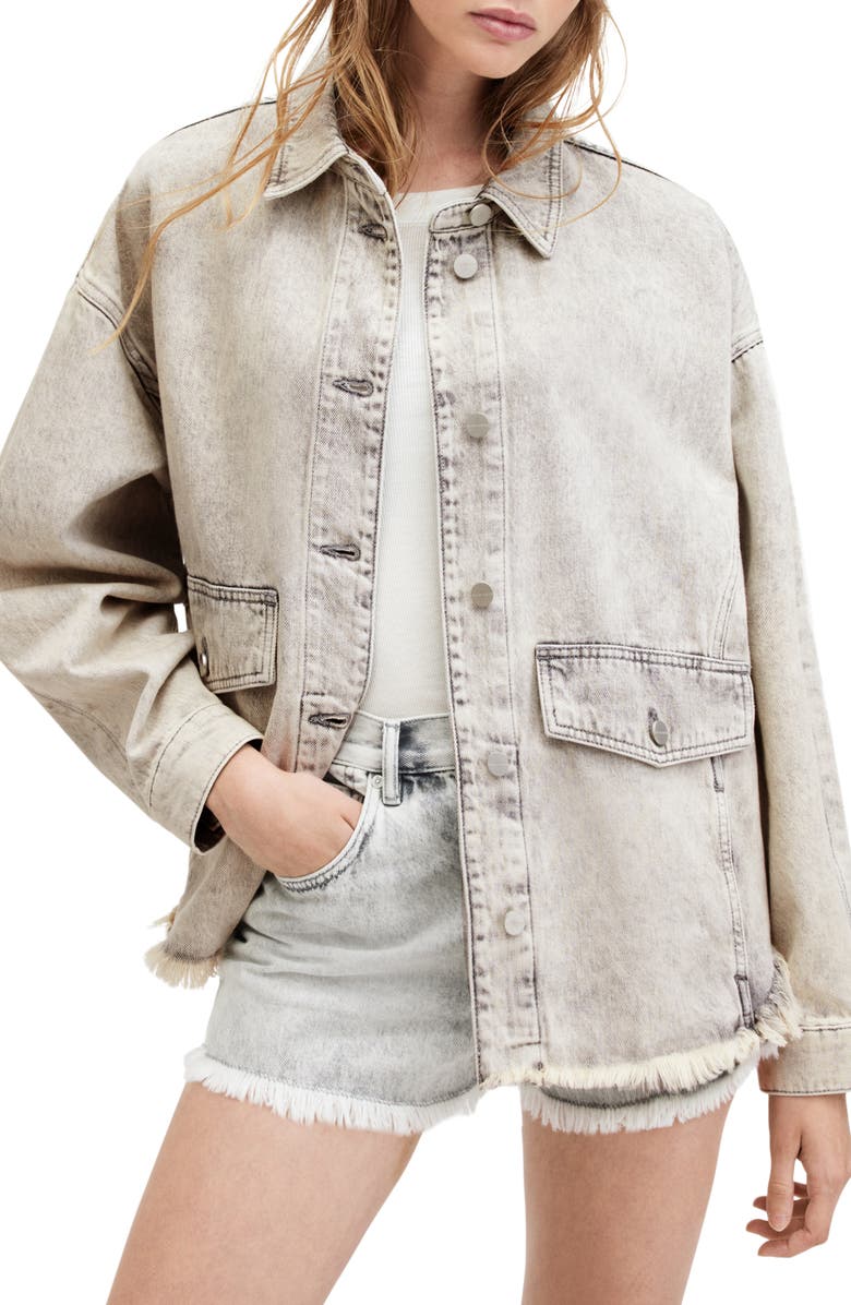 AllSaints Hettie Denim Shacket, Main, color, 