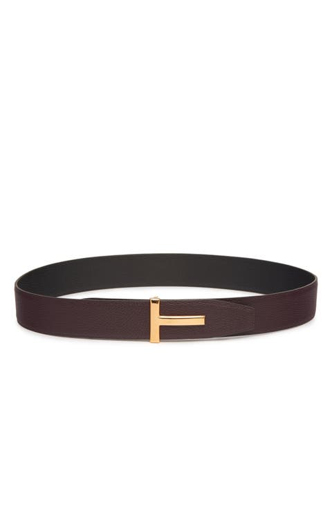 T Icon Reversible Soft Grain Leather Belt