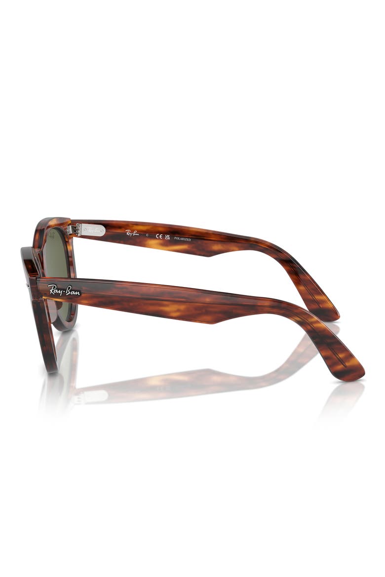 Wayfarer Way 54mm Polarized Oval Sunglasses, Alternate, color, STRIPED HAVANA