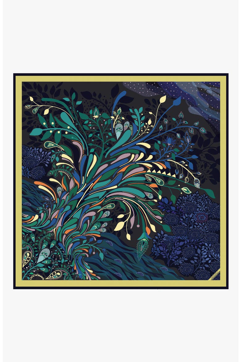 Silk Scarf of The Sprinkle Night, Main, color, Black