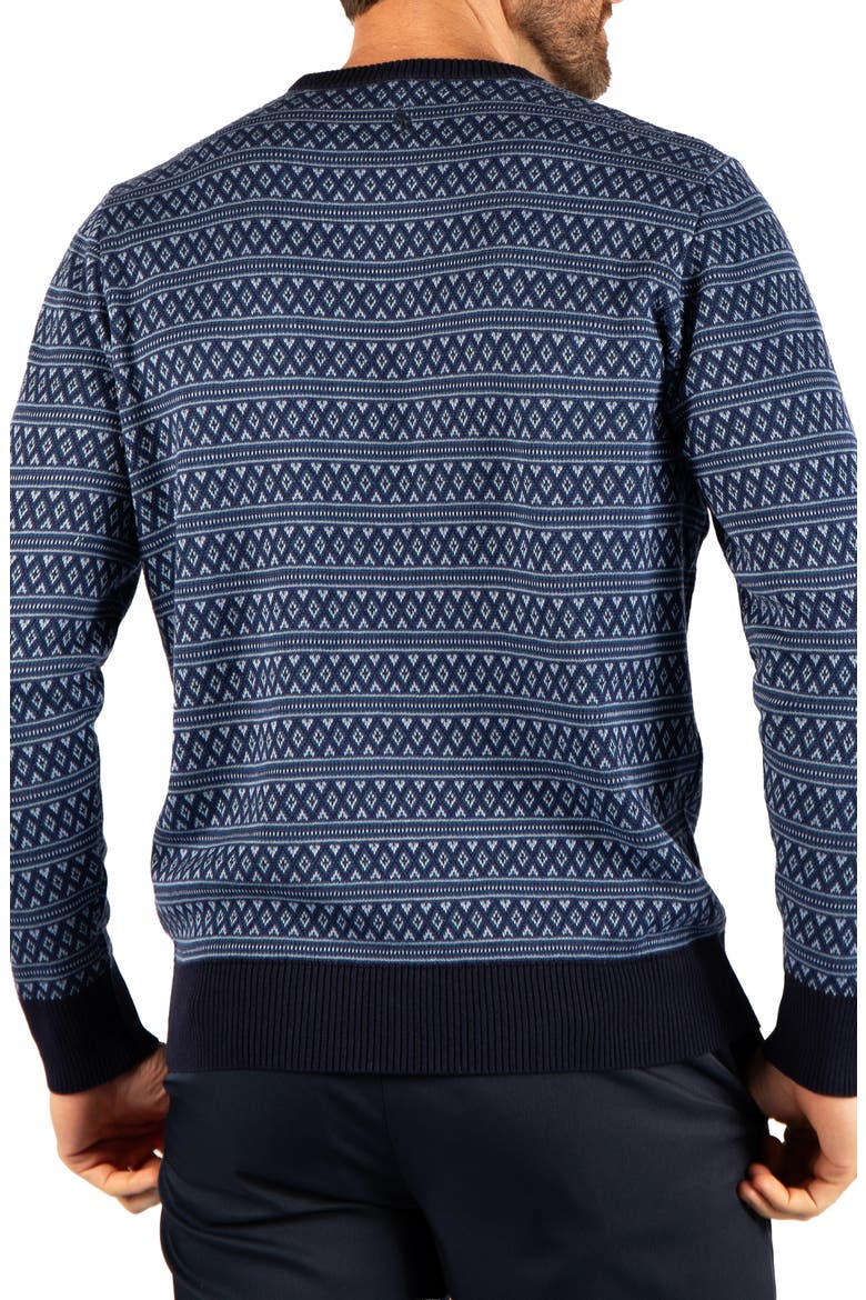 Fair Isle Crewneck Sweater, Alternate, color, DENIM