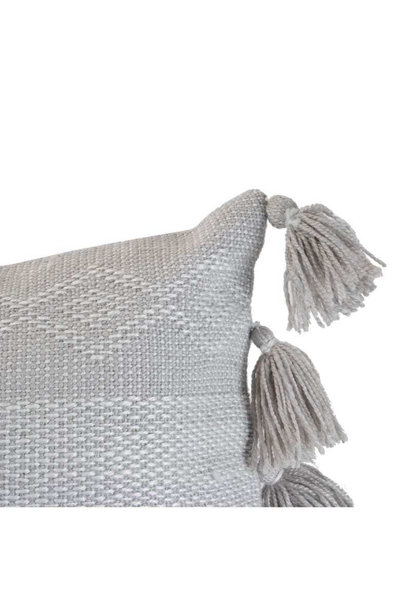 Foreside Home and Garden Adeline Outdoor Decorative Accent Pillow 14" x 22", Alternate, color, Gray