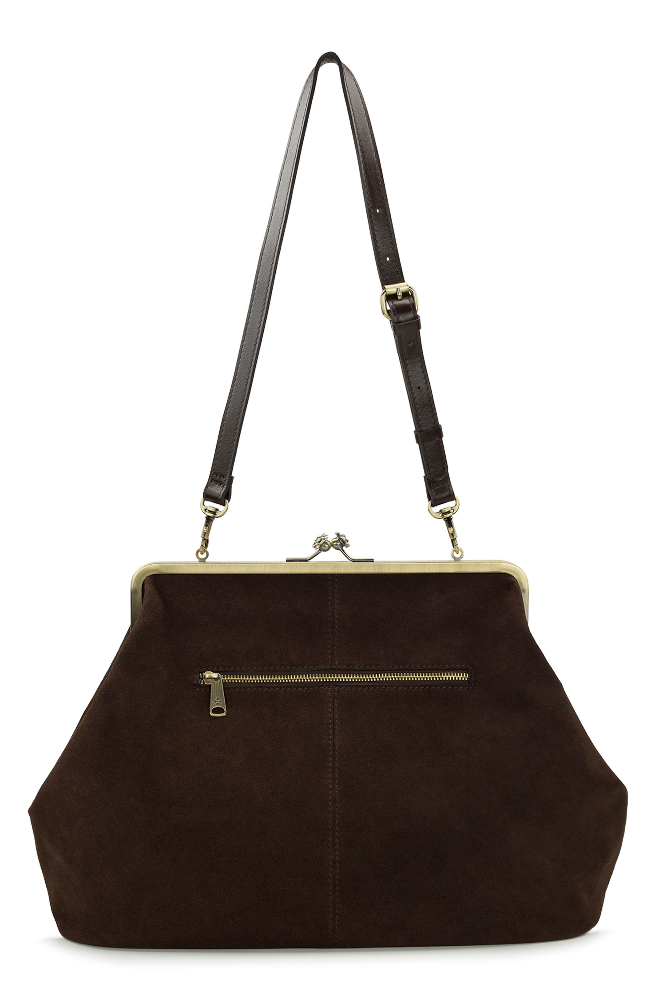 Serafina Large Frame Leather Crossbody Bag, Alternate, color, CHOCOLATE