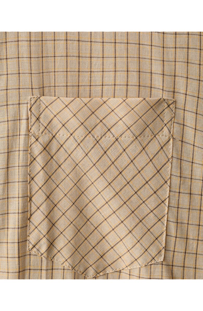 MANGO Checkered Cotton Button-Up Shirt, Alternate, color, Brown