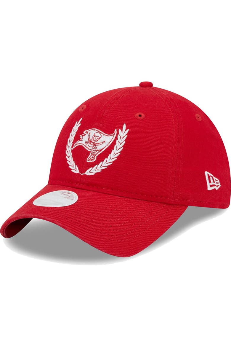 Women's New Era Red Tampa Bay Buccaneers Leaves 9TWENTY Adjustable Hat, Main, color, Red