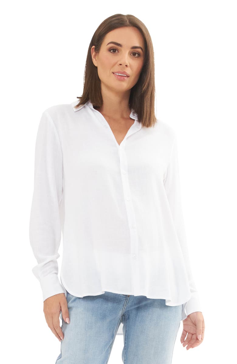 Ripe Maternity Clara Button Down Maternity Shirt, Main, color, White