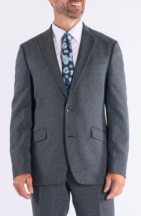 Hoxton Trim Fit Charcoal Notch Lapel Knit Suit (Short, Regular & Long)