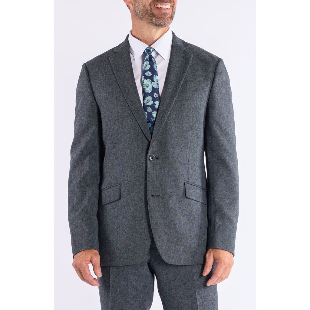 Savile Row Co Hoxton Trim Fit Charcoal Notch Lapel Knit Suit In Gray