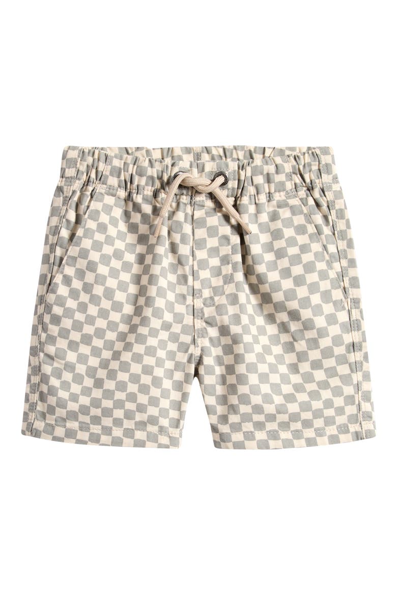 Kids' Checkerboard Cotton Twill Shorts, Main, color, GREY