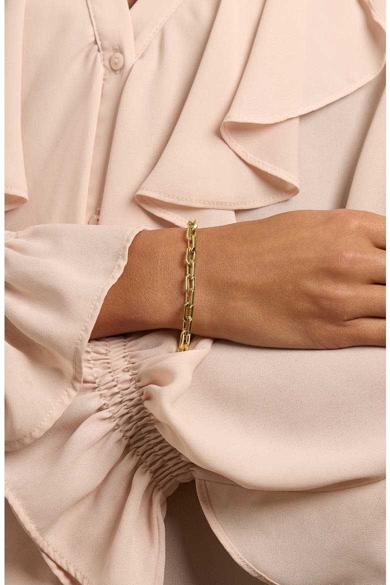 Paperclip Link Bracelet, Alternate, color, GOLD
