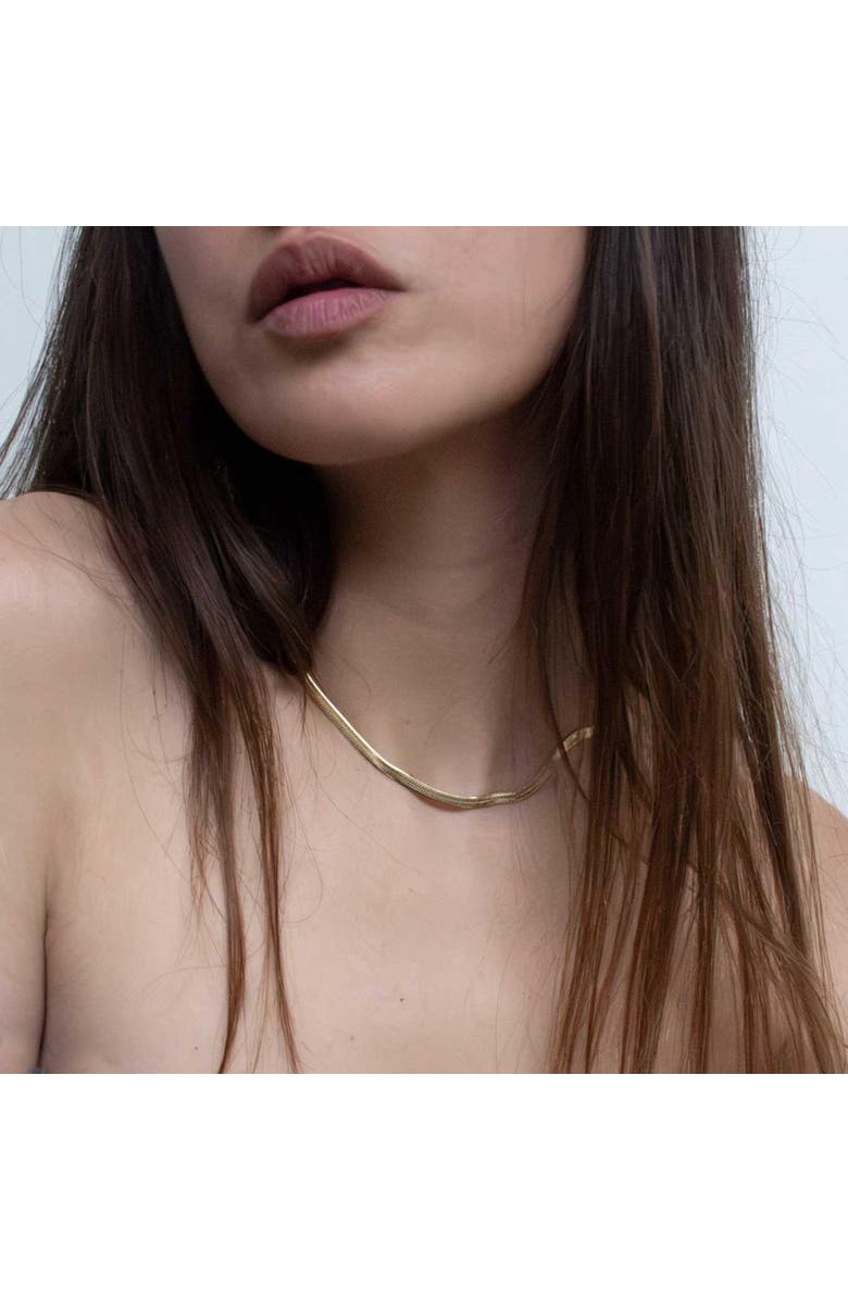 Outofoffice Gold Herringbone Chain Necklace, Alternate, color, Gold