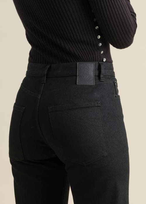 Contessa Mills Arcana Slim-fit Mid-rise Leather-trim Jeans In Black