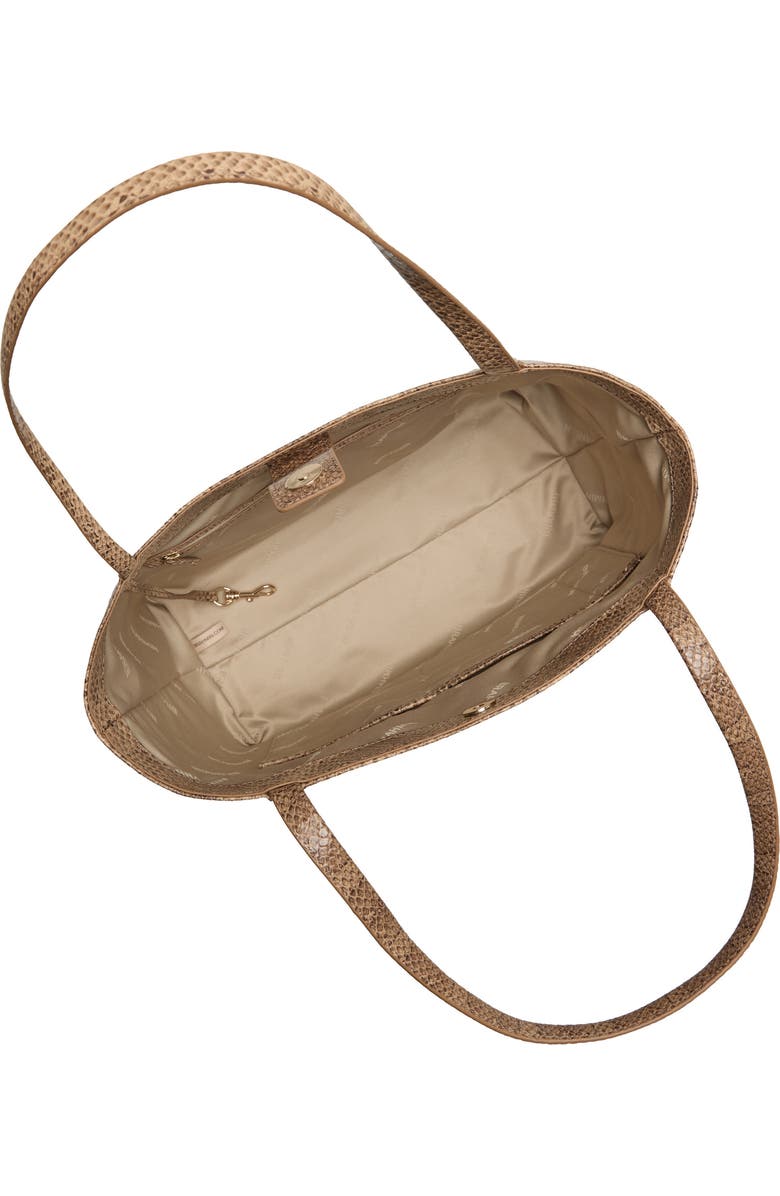 Brahmin Mona Croc Embossed Leather Tote, Alternate, color, Light Pecan