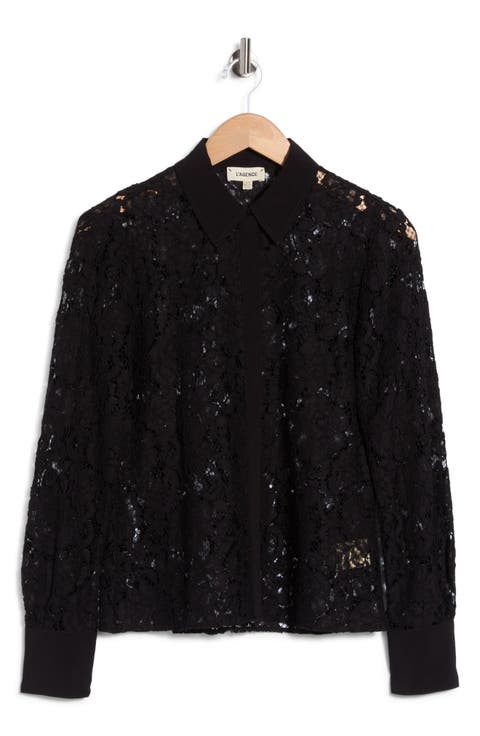 Maia Lace Button-Down Shirt