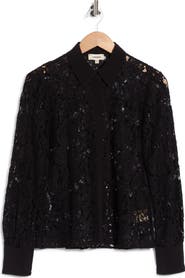 L'AGENCE Maia Lace Button-Down Shirt