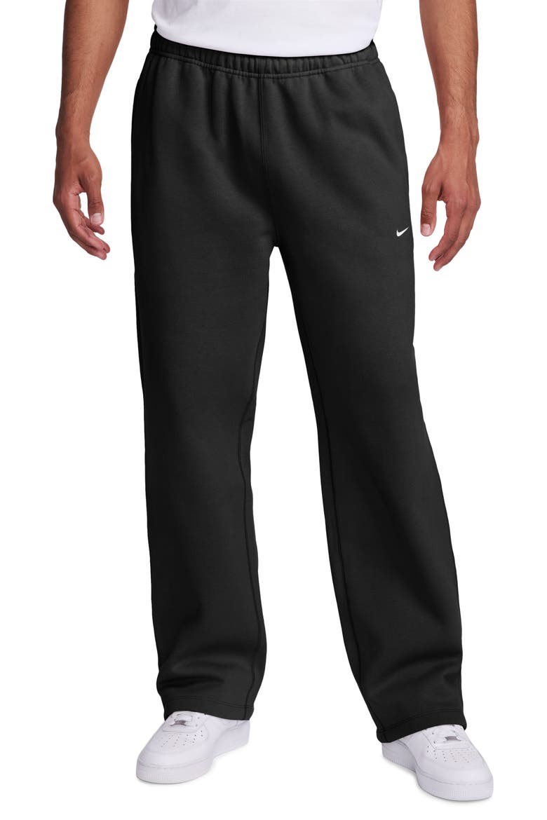 Solo Swoosh Fleece Sweatpants, Main, color, 010 BLACK/WHITE