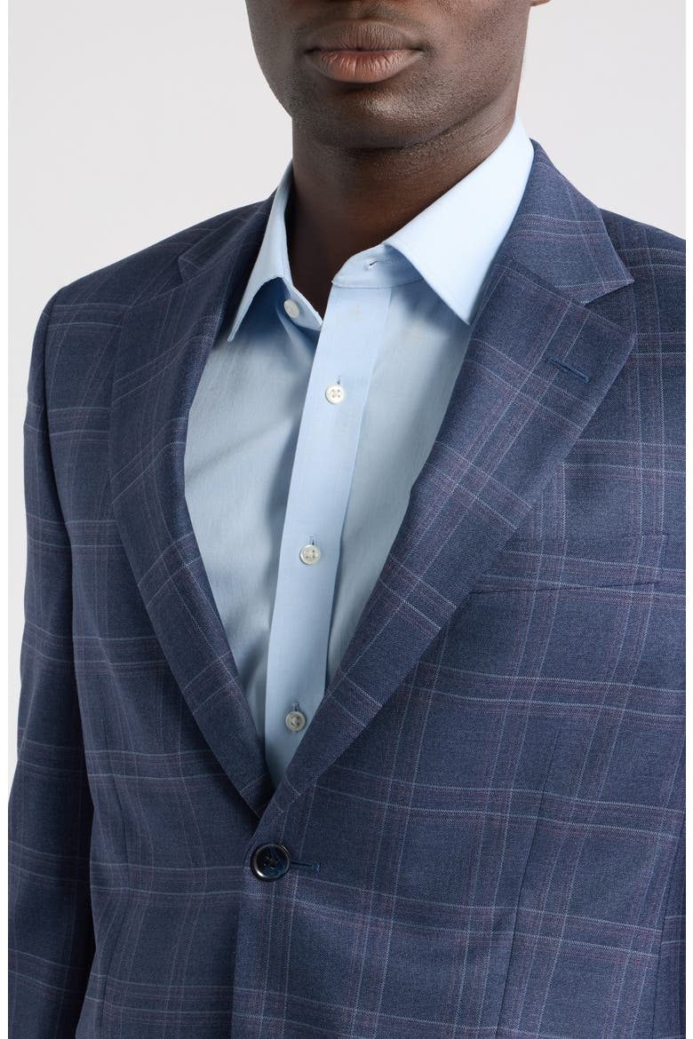 Flynn Classic Plaid Wool Sport Coat, Alternate, color, BLUE