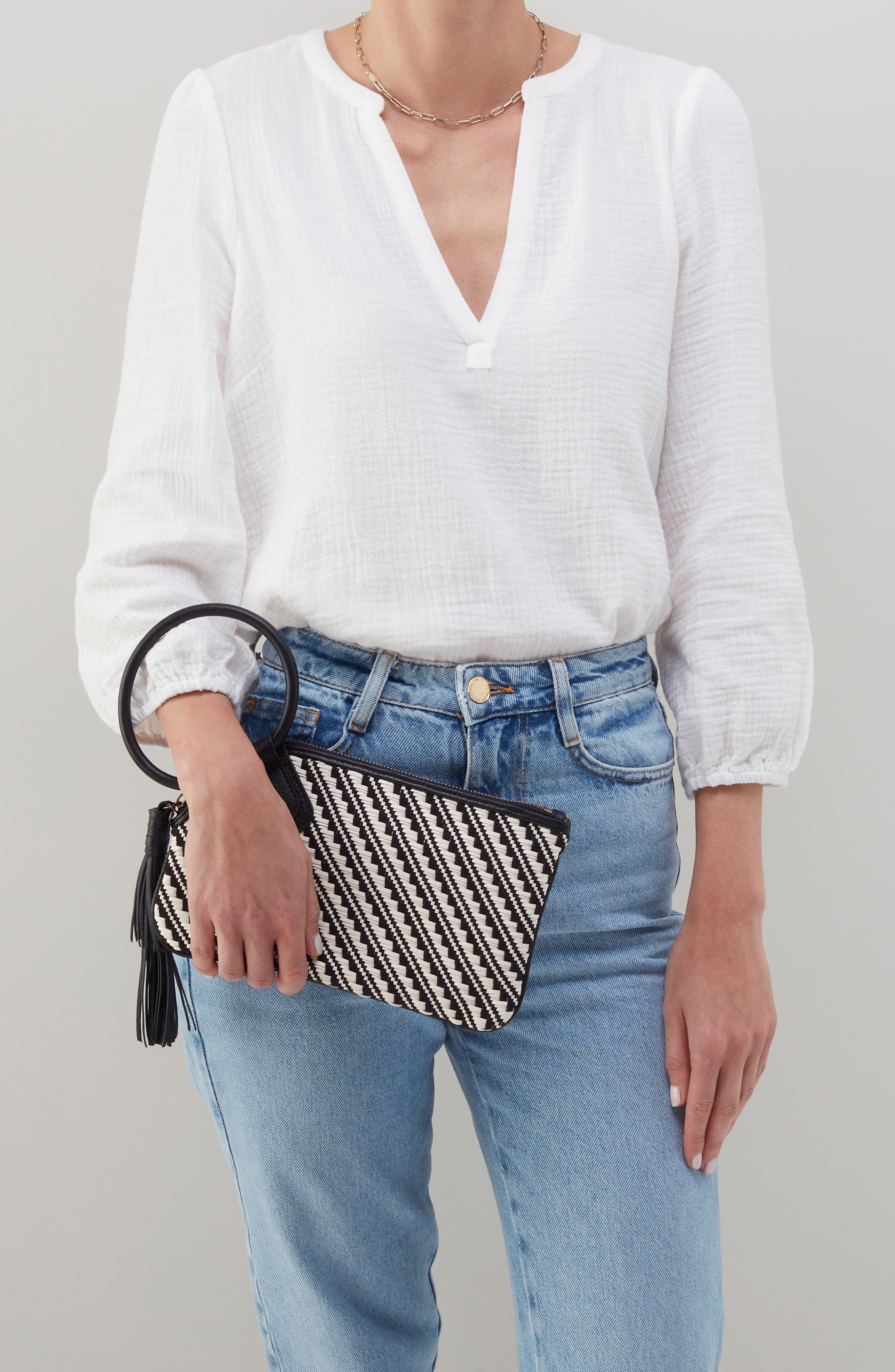 HOBO Sable Woven Leather Clutch (Women) | Nordstromrack