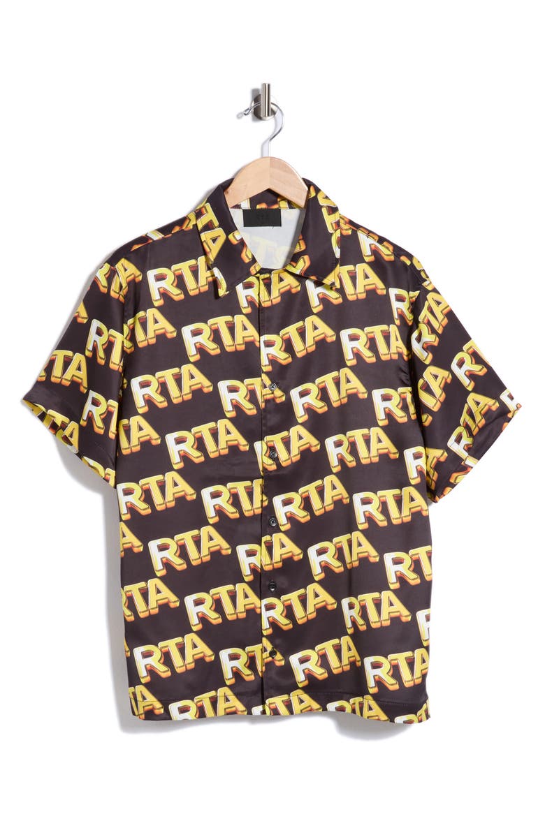 RtA Nathan Button-Up Shirt, Alternate, color, Black Rta Bullion