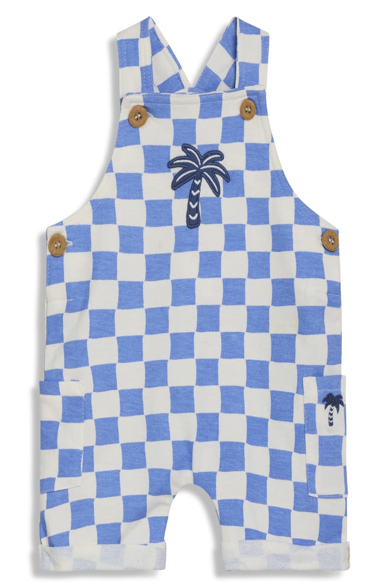 JOJO MAMAN BEBE Checkerboard Cotton Shirt & Overalls Set, Alternate, color, Blue